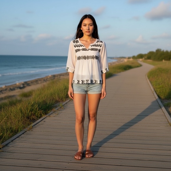 NEW WITH TAGS KNOX ROSE FLOWY SUMMER SHIRT - XS - Picture 3 of 15